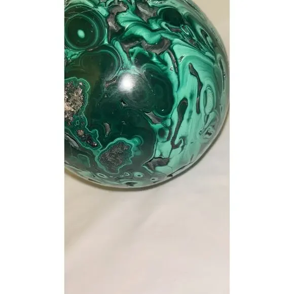 Malachite Quartz Ball Hand Carved polished Crystal Reiki Chakra Meditation 4.3Lb - Picture 10 of 11